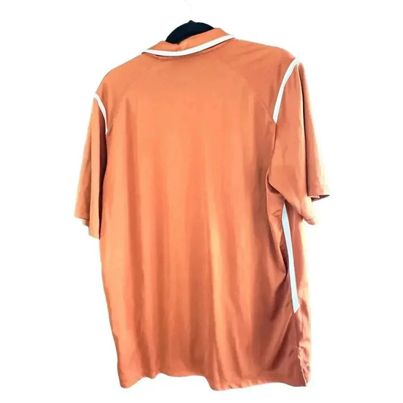 Nike Dri-Fit Men's Burnt Orange Short Sleeve Button Up Golf Polo Shirt large - Picture 3 of 4